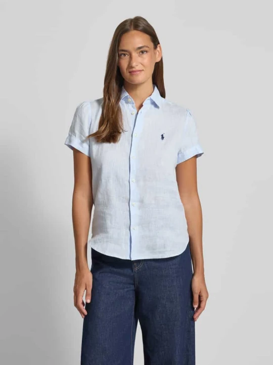 Zdjęcie produktu Bluzka lniana o kroju regular fit z czystego lnu Polo Ralph Lauren Błękitny