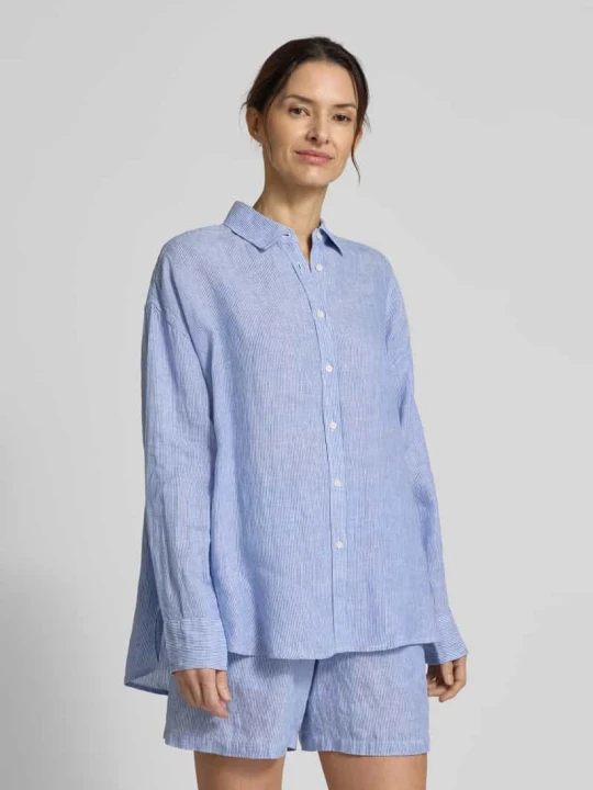 Zdjęcie produktu Bluzka lniana o kroju relaxed fit z wzorem w paski model 'DARIA' ECOALF Jasnoniebieski melanż