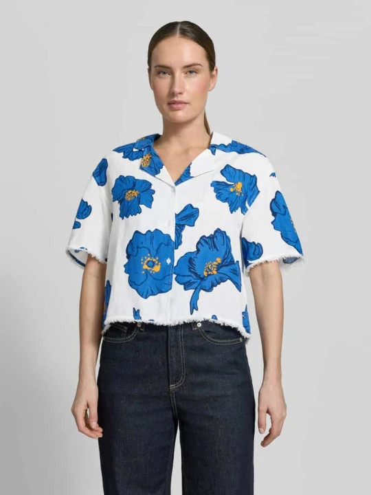 Zdjęcie produktu Bluzka lniana o pudełkowym kroju z dodatkiem wiskozy Tommy Hilfiger Biały