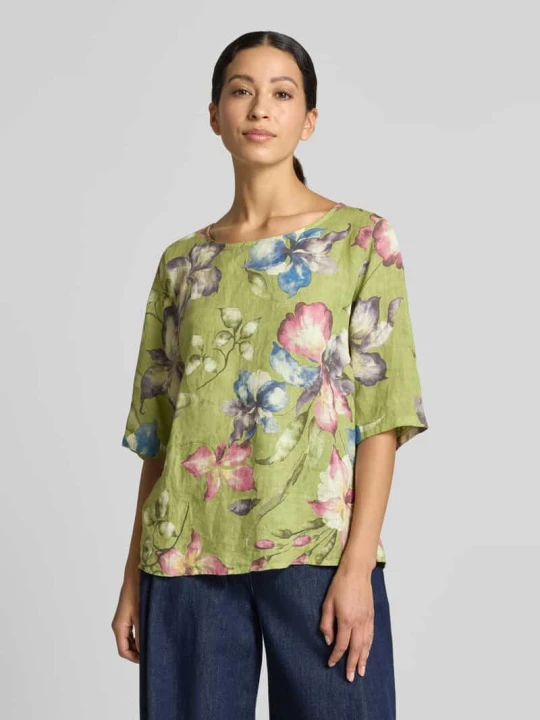 Zdjęcie produktu Bluzka lniana z czystego Lnu model 'Rileyy' ZABAIONE Khaki