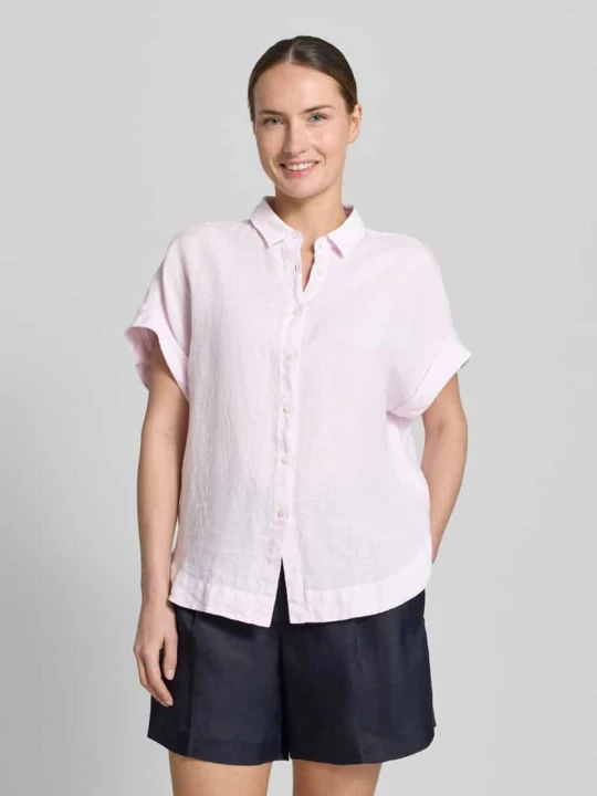 Zdjęcie produktu bluzka lniana z listwą guzikową model 'DOLLY' 0039 italy Jasnoróżowy