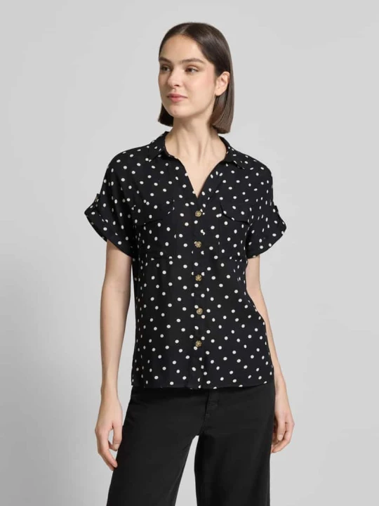 Zdjęcie produktu Bluzka o kroju comfort fit z czystej wiskozy model 'BUMPY' Vero Moda Czarny