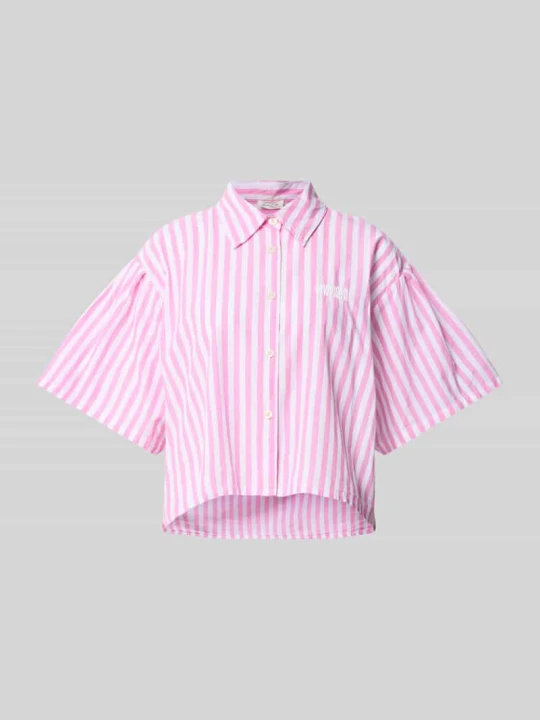 Zdjęcie produktu Bluzka o kroju krótki z wyhaftowanym logo model 'VEXTOWN' American Vintage Mocnoróżowy