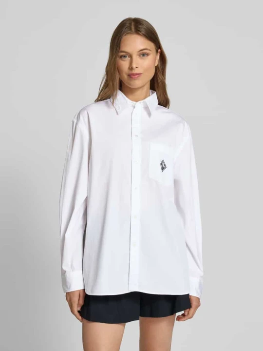 Zdjęcie produktu Bluzka koszulowa o kroju oversized z kieszenią na piersi Polo Ralph Lauren Biały