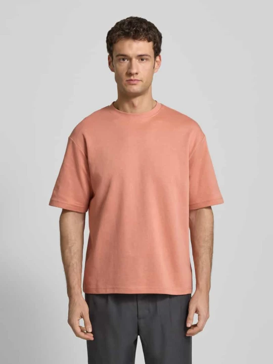 Zdjęcie produktu Koszulka o kroju oversized z mieszanki bawełny Model 'LOOSEOSCAR' Selected Homme Brudnoróżowy