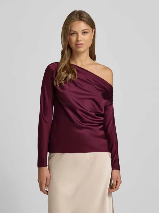 Zdjęcie produktu Bluzka o kroju regular fit w kroju na jedno ramię Model 'HASBRIN' Lauren Ralph Lauren Ciemnoczerwony