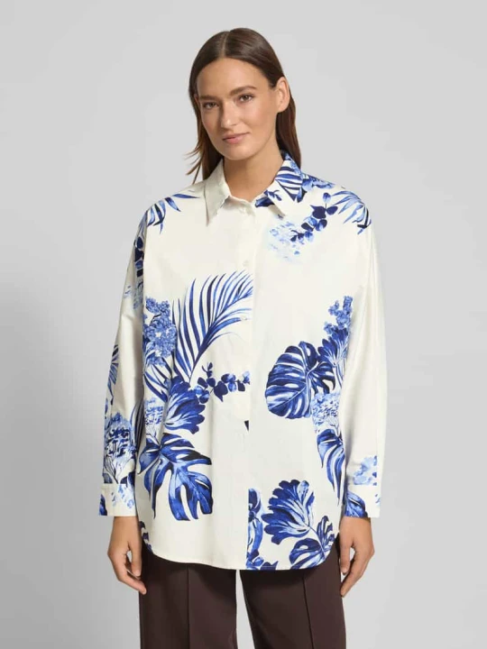 Zdjęcie produktu Bluzka o kroju regular fit we wzór na całej powierzchni Model 'BATWING TROPICS' FYNCH-HATTON Écru