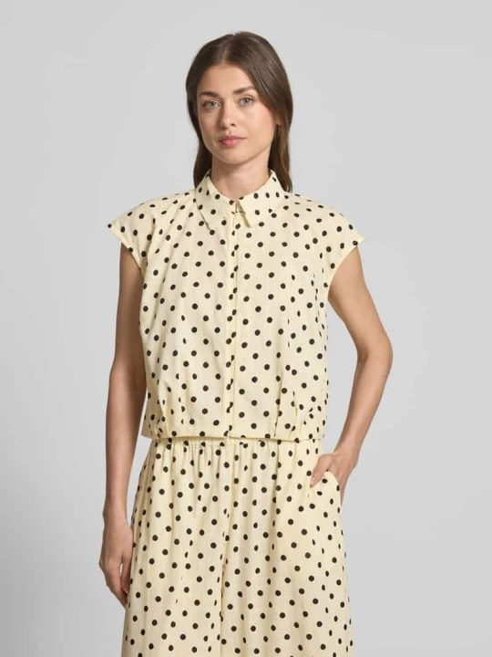Zdjęcie produktu Bluzka o kroju regular fit we wzór na całej powierzchni model 'Nada' My Essential Wardrobe Écru
