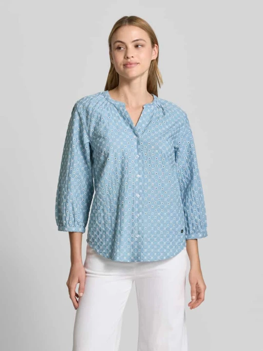 Zdjęcie produktu Bluzka o kroju regular fit z czystej bawełny model 'VELIA' BRAX Błękitny