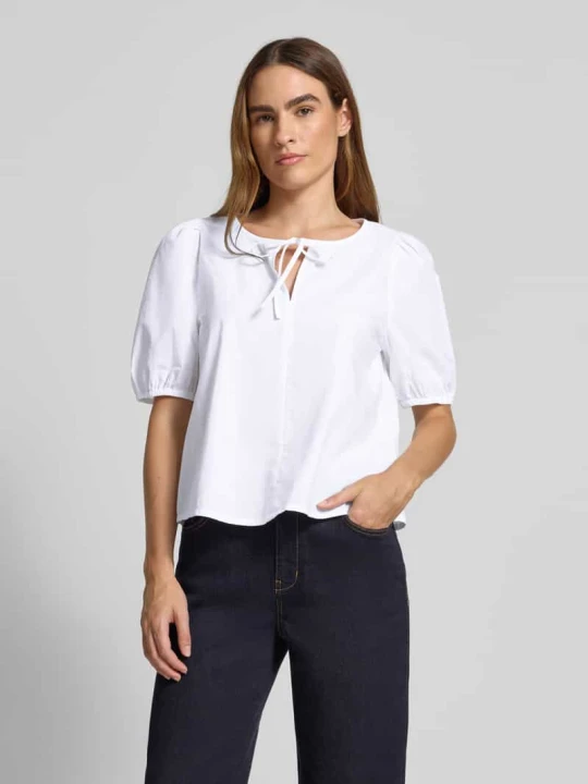 Zdjęcie produktu Bluzka o kroju regular fit z czystej bawełny Tom Tailor Biały