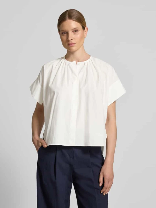 Zdjęcie produktu bluzka o kroju regular fit z czystej bawełny Weekend Max Mara Biały