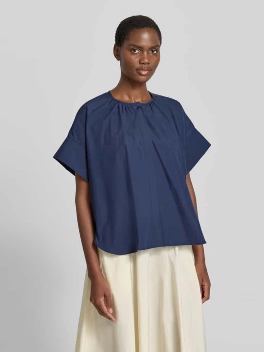 Zdjęcie produktu bluzka o kroju regular fit z czystej bawełny Weekend Max Mara Ciemnoniebieski