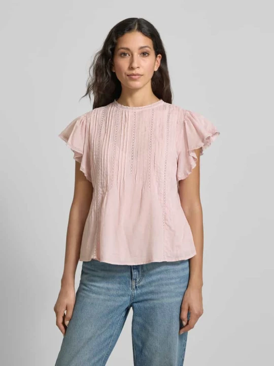 Zdjęcie produktu Bluzka o kroju regular fit z czystej bawełny z ażurowym wzorem Scotch & Soda Jasnoróżowy