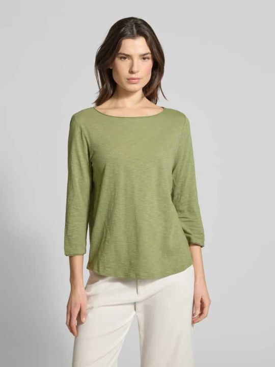 Zdjęcie produktu Krój regular fit koszulka z rękawem 3 / 4 z czystej bawełny s.Oliver Khaki