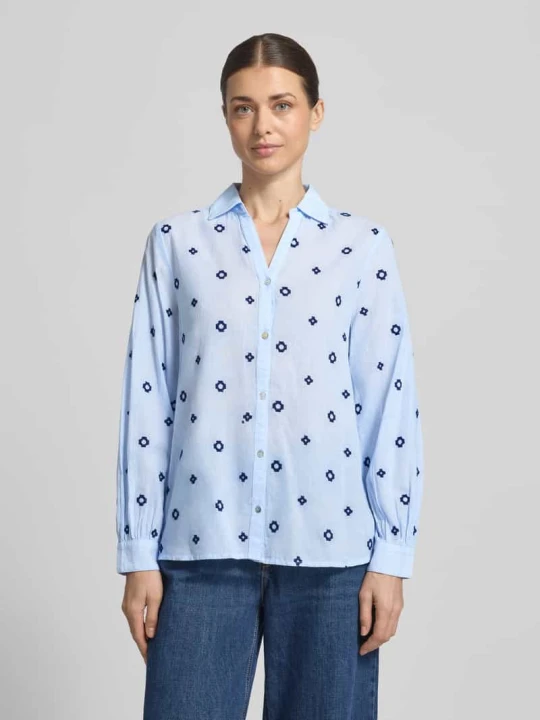 Zdjęcie produktu Bluzka o kroju regular fit z dekoltem w serek Model 'FABIENNE' B.Young Jasnoniebieski