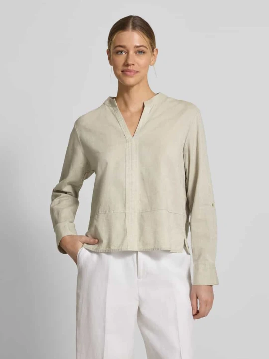 Zdjęcie produktu Bluzka o kroju regular fit z dekoltem w serek model 'Feleen' Opus Jasnozielony