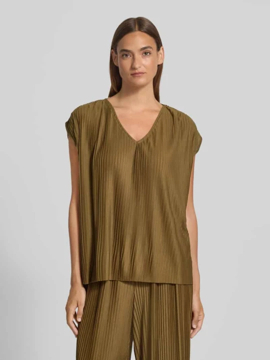 Zdjęcie produktu Bluzka o kroju regular fit z dekoltem w serek model ‘KIRIT’ Soyaconcept Khaki