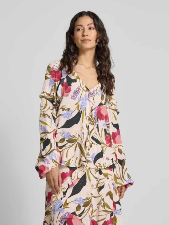 Zdjęcie produktu Bluzka o kroju regular fit z dekoltem w serek model ‘minasa’ Ted Baker Różowy