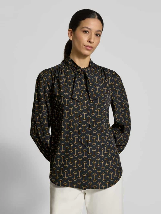 Zdjęcie produktu Bluzka z długim rękawem o kroju regular fit z wzorem na całej powierzchni Model 'KLARYCE' Lauren Ralph Lauren Granatowy