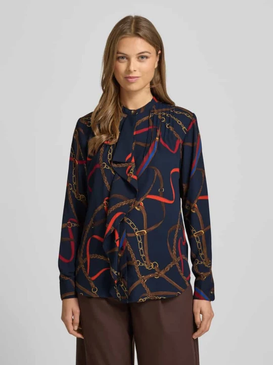 Zdjęcie produktu Bluzka o kroju regular fit z falbanami Model 'JASLIE' Lauren Ralph Lauren Granatowy