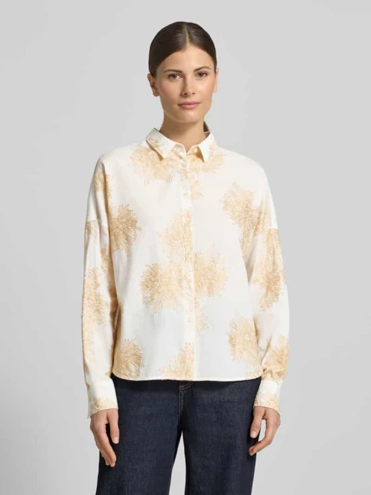 Zdjęcie produktu Bluzka o kroju regular fit z haftami model 'LUCY' 0039 italy Biały