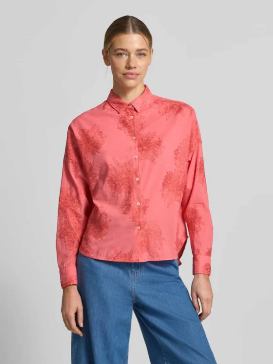 Zdjęcie produktu Bluzka o kroju regular fit z haftami model 'LUCY' 0039 italy Koralowy