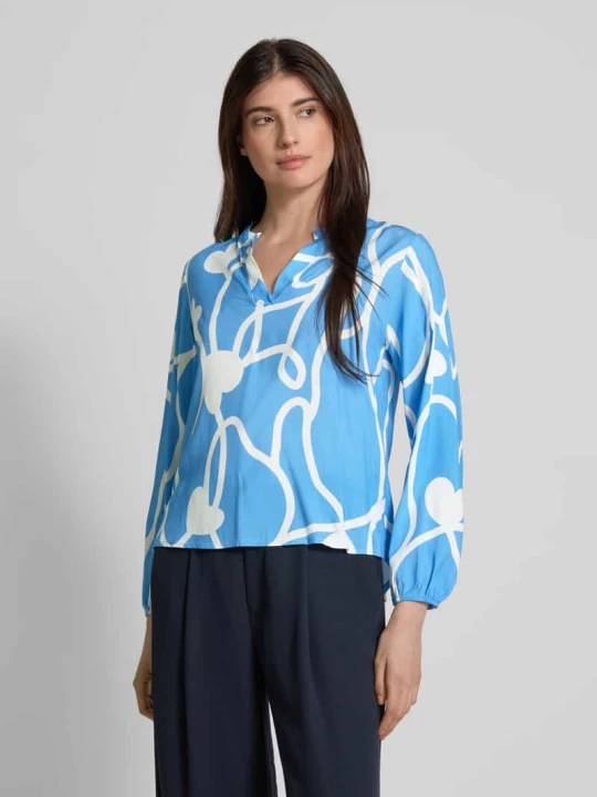 Zdjęcie produktu Bluzka o kroju regular fit z kołnierzem z lamówką model ‘Jo44a’ ZABAIONE Oceaniczny