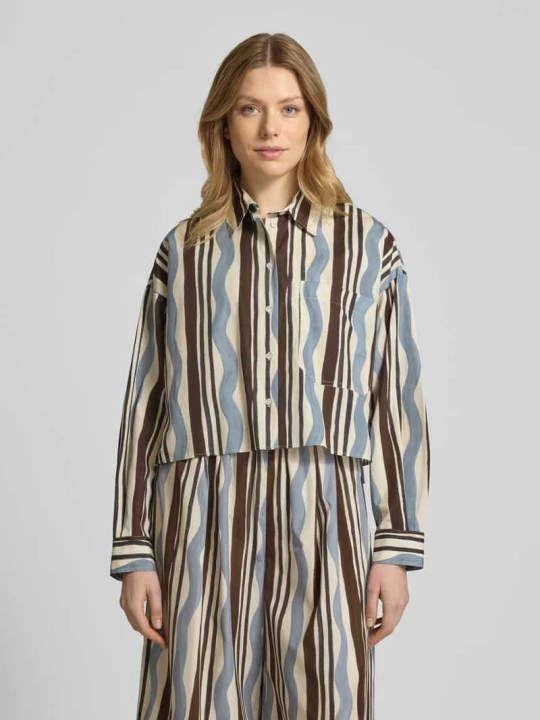 Zdjęcie produktu Bluzka o kroju regular fit z kołnierzykiem koszulowym model ‘RAGTIME’ Weekend Max Mara Jasnoniebieski