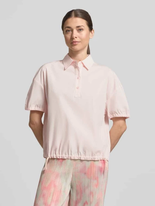 Zdjęcie produktu Bluzka o kroju regular fit z kołnierzykiem polo Marc Cain Różowy