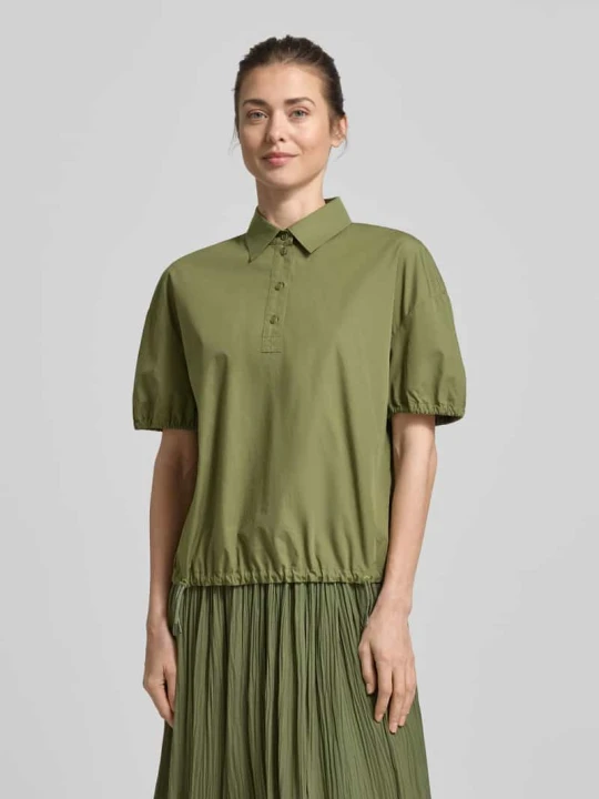 Zdjęcie produktu Bluzka o kroju regular fit z kołnierzykiem polo Marc Cain Oliwkowy