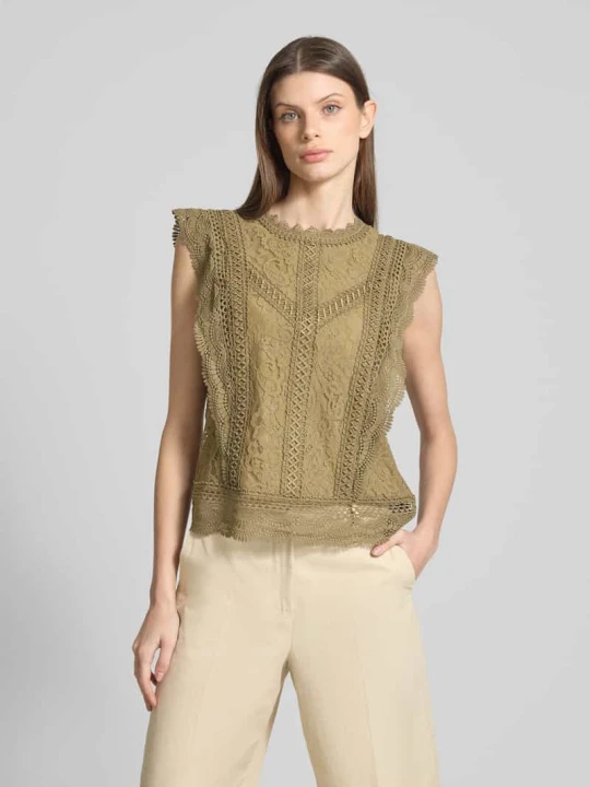 Zdjęcie produktu Bluzka o kroju regular fit z koronki s.Oliver Khaki
