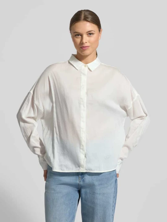 Zdjęcie produktu Bluzka o kroju regular fit z ukrytą listwą guzikową Model 'SANDY' 0039 italy Biały