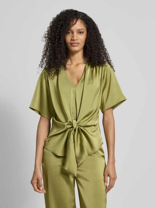 Zdjęcie produktu Bluzka o kroju regular fit z marszczeniami Model 'Casadia' NEO NOIR Zielony