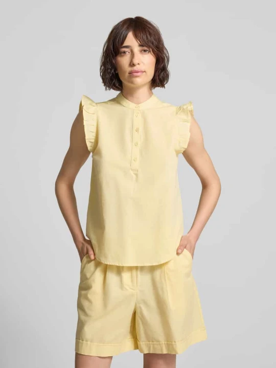 Zdjęcie produktu Bluzka o kroju regular fit z mieszanki bawełny i lnu model 'SELMA' Vero Moda Żółty