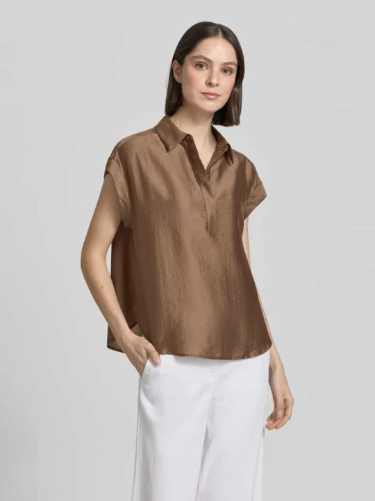 Zdjęcie produktu Bluzka o kroju regular fit z mieszanki lyocellu model 'Zamin' Someday Orzechowy