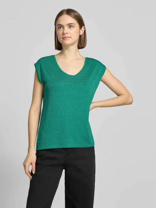 Zdjęcie produktu Koszulka o kroju regular fit z mieszanki wiskozy model „BILLO” Pieces Zielony
