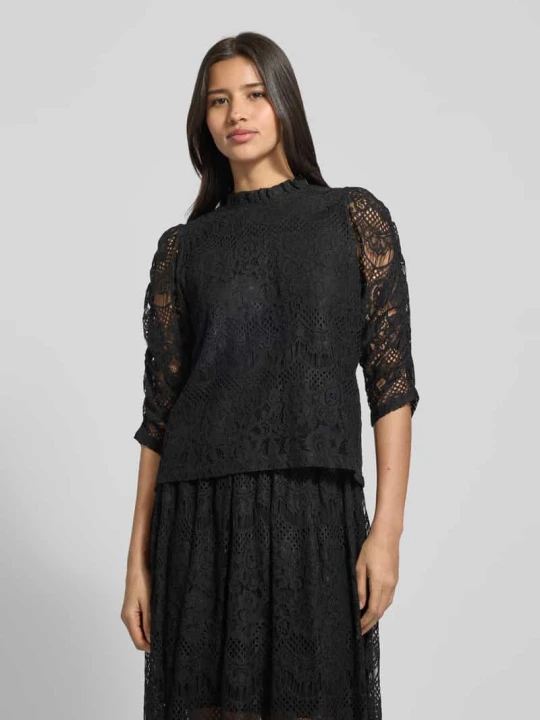 Zdjęcie produktu Bluzka o kroju regular fit z rękawem o dł. 3 / 4 model ‘Lilou’ Lollys Laundry Czarny