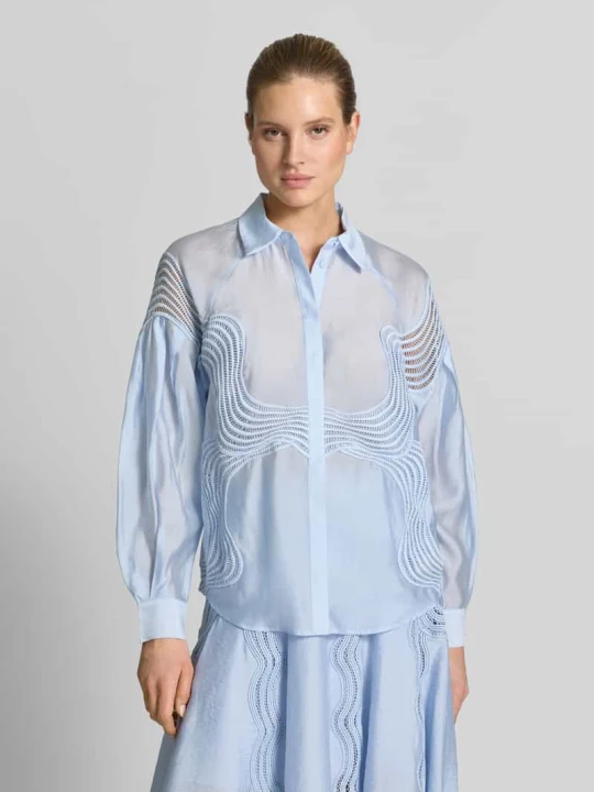 Zdjęcie produktu bluzka o kroju regular fit z ukrytą listwą guzikową model 'MOLLY' CPH MUSE Jasnoniebieski