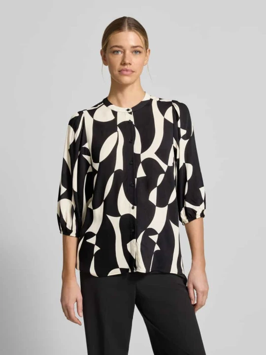 Zdjęcie produktu bluzka o kroju regular fit z wiskozy z rękawem o dł. 3 / 4 model 'CHANISE' Soyaconcept czarny