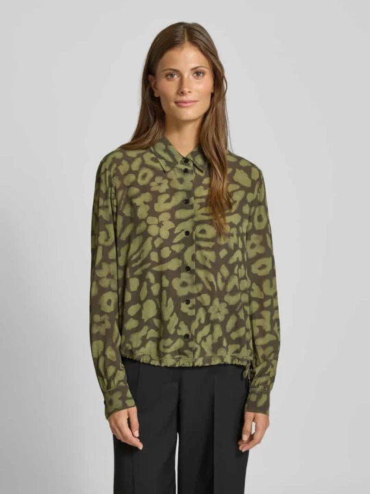 Zdjęcie produktu Bluzka o kroju regular fit z wiskozy z tunelem Marc Cain Khaki
