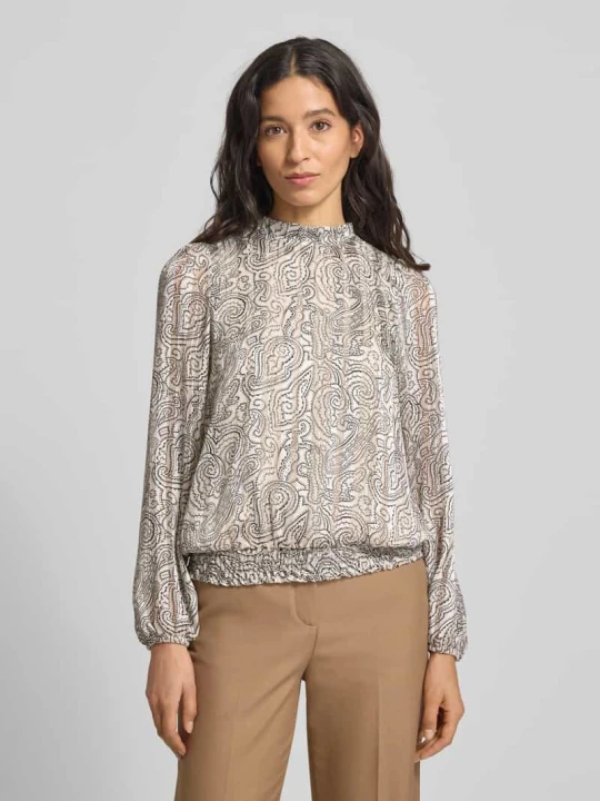 Zdjęcie produktu Bluzka o kroju regular fit ze stójką i wzorem paisley MORE & MORE Złamany biały