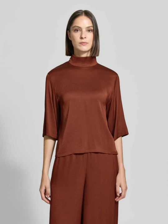 Zdjęcie produktu bluzka o kroju regular fit ze stójką model 'Aletia' Drykorn Orzechowy