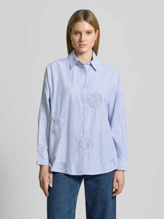 Zdjęcie produktu Bluzka o kroju relaxed fit w paski model 'Dalma Dori' NEO NOIR Niebieski