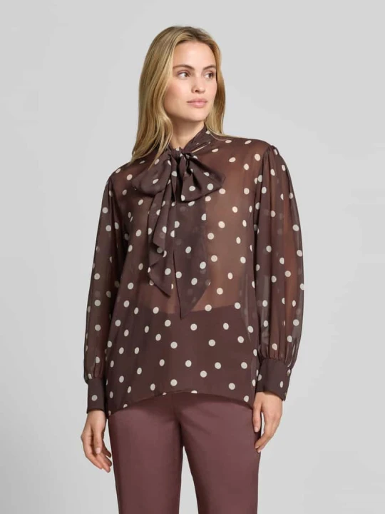 Zdjęcie produktu Bluzka o kroju relaxed fit w półprzezroczystym designie Swing Ciemnobrązowy