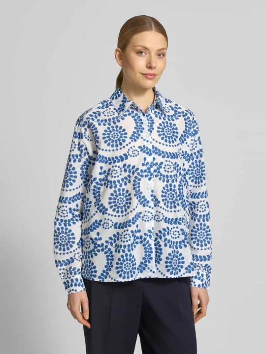Zdjęcie produktu Bluzka o kroju relaxed fit we wzorze na całej powierzchni Christian Berg Niebieski
