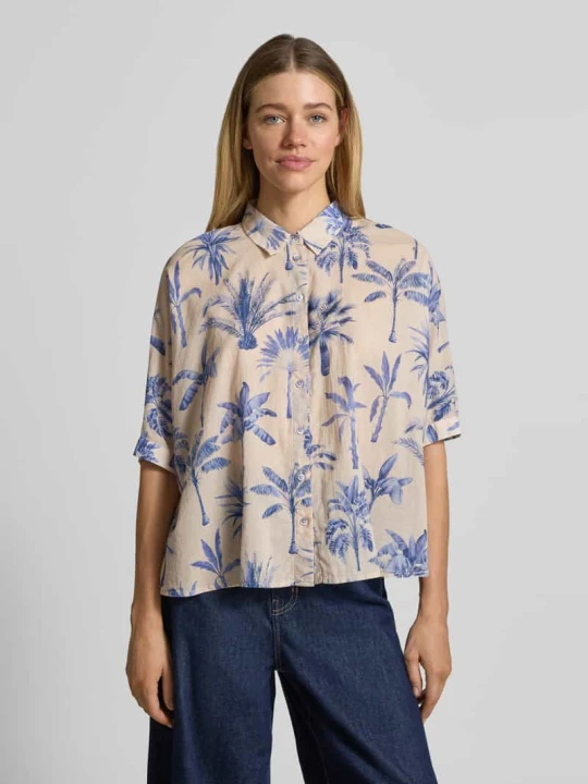 Zdjęcie produktu Bluzka o kroju relaxed fit we wzorze na całej powierzchni Emily Van den Bergh Piaskowy