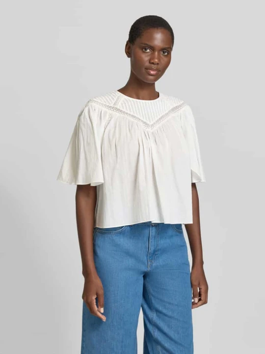Zdjęcie produktu Bluzka o kroju relaxed fit z czystej bawełny model 'C_BENZY' Boss Złamany biały