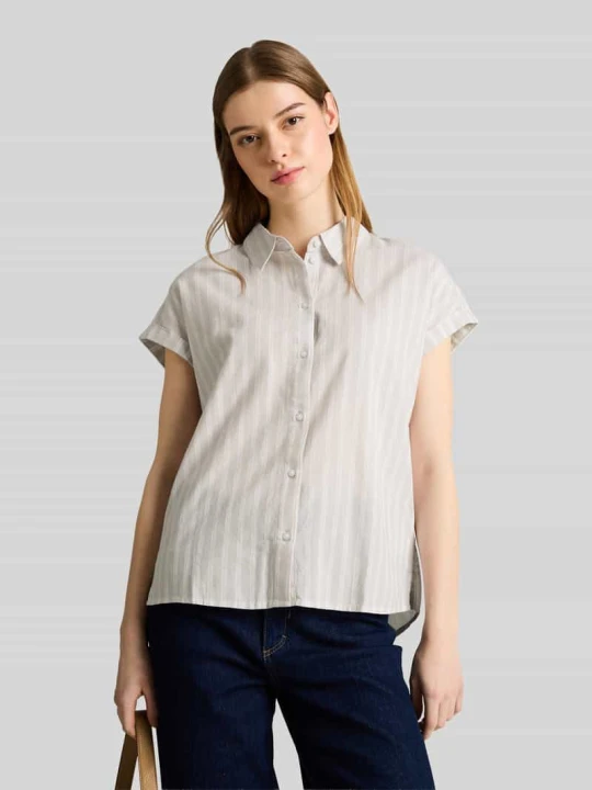 Zdjęcie produktu Bluzka o kroju relaxed fit z czystej bawełny Tom Tailor Beżowy