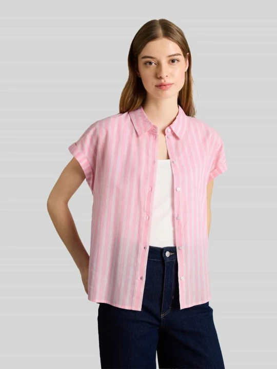Zdjęcie produktu Bluzka o kroju relaxed fit z czystej bawełny Tom Tailor Mocnoróżowy
