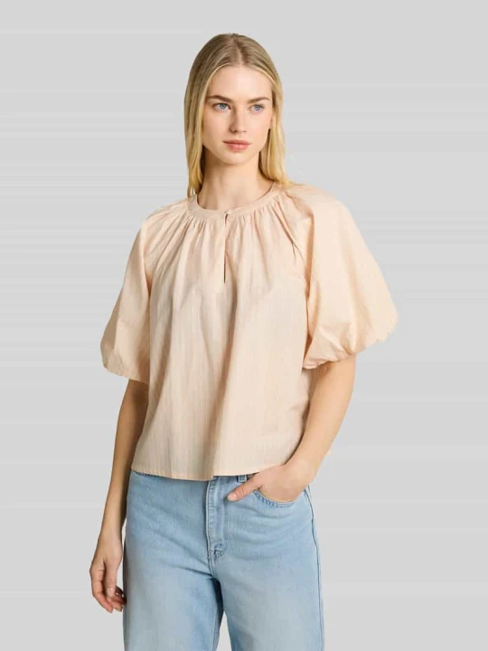 Zdjęcie produktu Bluzka o kroju relaxed fit z czystej bawełny Tom Tailor Morelowy